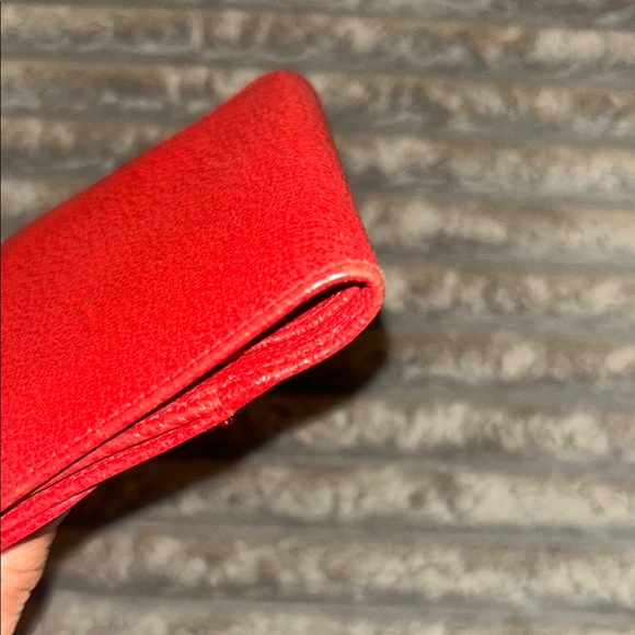 Vintage GUCCI Bifold belt wallet Leather RED - Picture 6 of 6